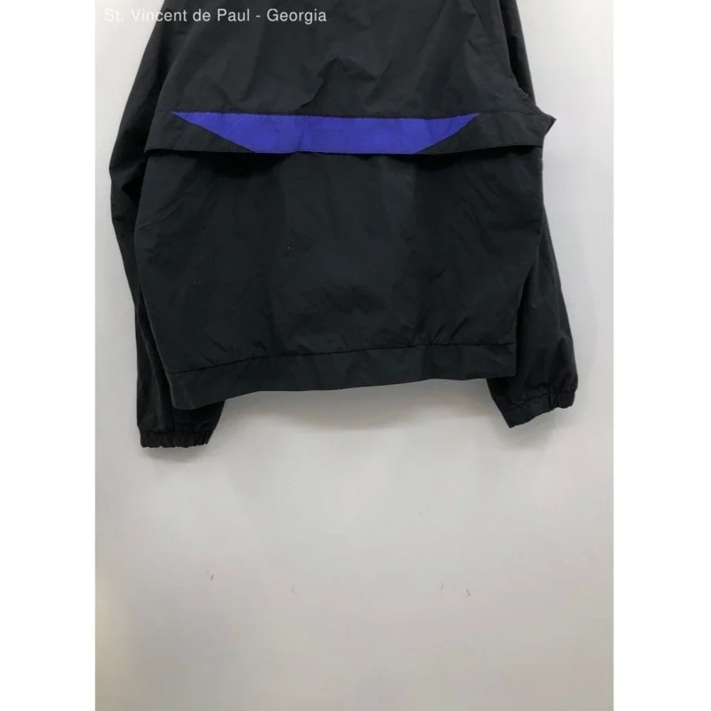 Radical Black 90s Mesh Lined Full Zip Acrylic Coated Nylon Golf Windbreaker - L